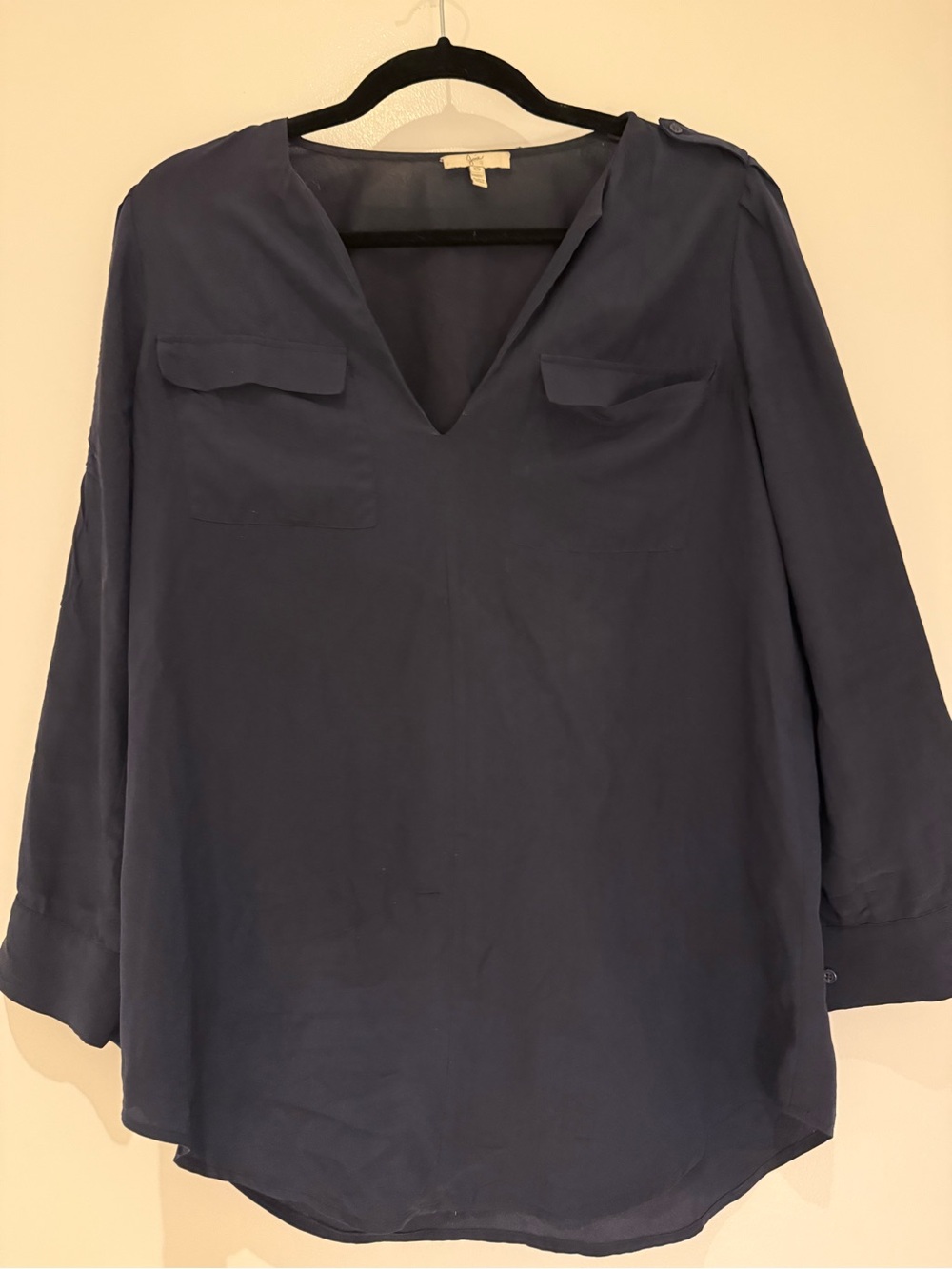 Joie Navy Silk Blouse